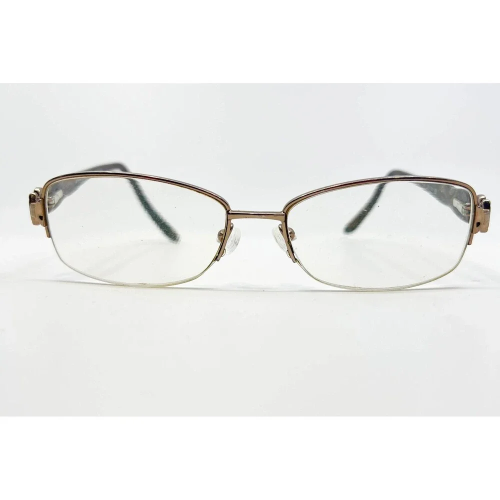 Exces Eyeglasses Womens Brown Princess 118 Semi Rimless Rectangle 53-16-135